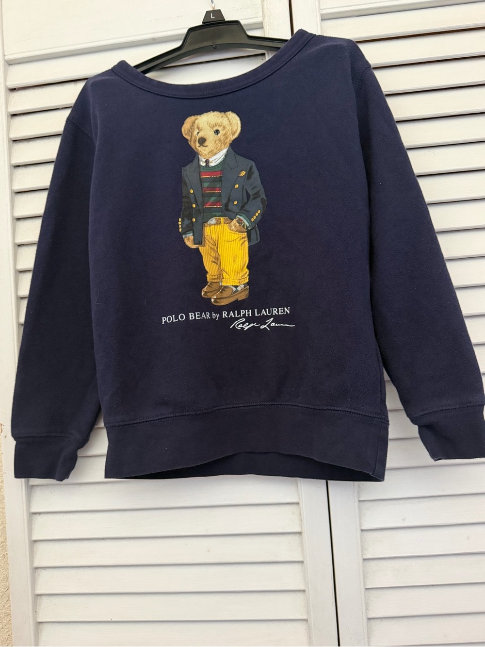 Ralph Lauren Navy Sweatshirt with Polo Bear Graphic - Picture 3 of 10
